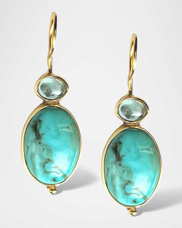 Stunning Turquoise Midi Earrings with Apatite